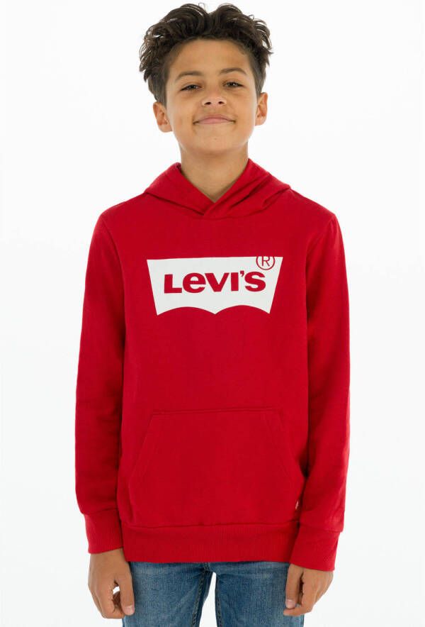 Levis Levi's Kids hoodie met logo rood wit Sweater Logo 128