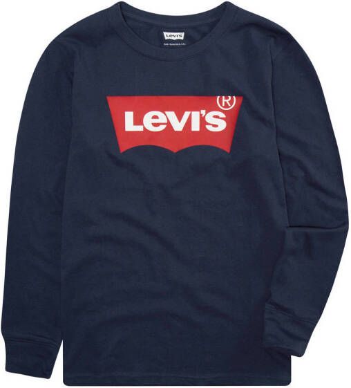 Levis Levi's Kids longsleeve Batwing met logo donkerblauw Jongens Katoen Ronde hals 164