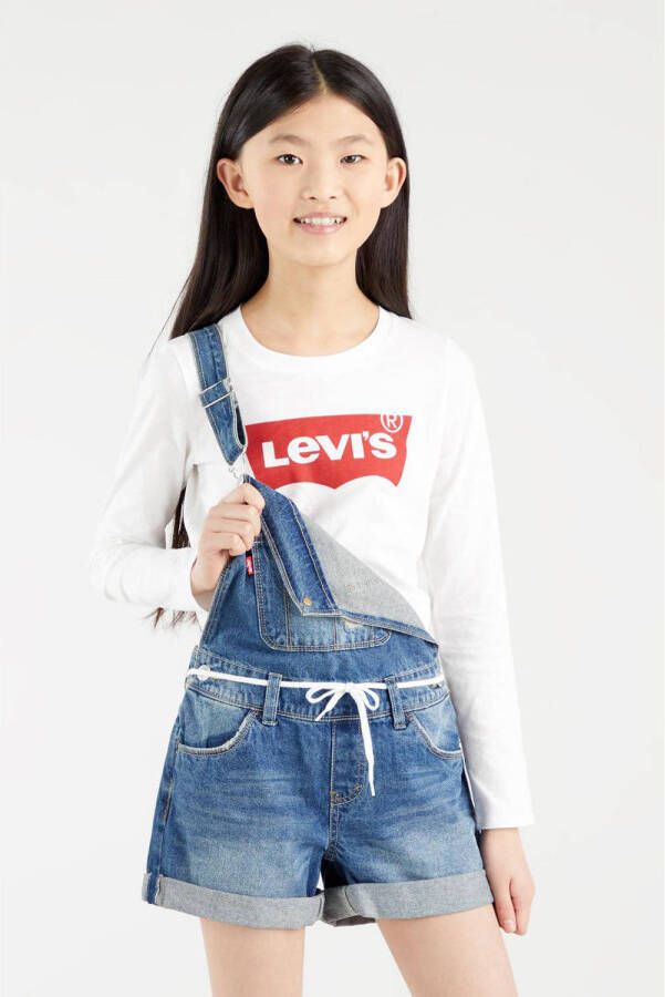 Levis Levi's Kids longsleeve Batwing met logo wit Meisjes Katoen Ronde hals Logo 164 176