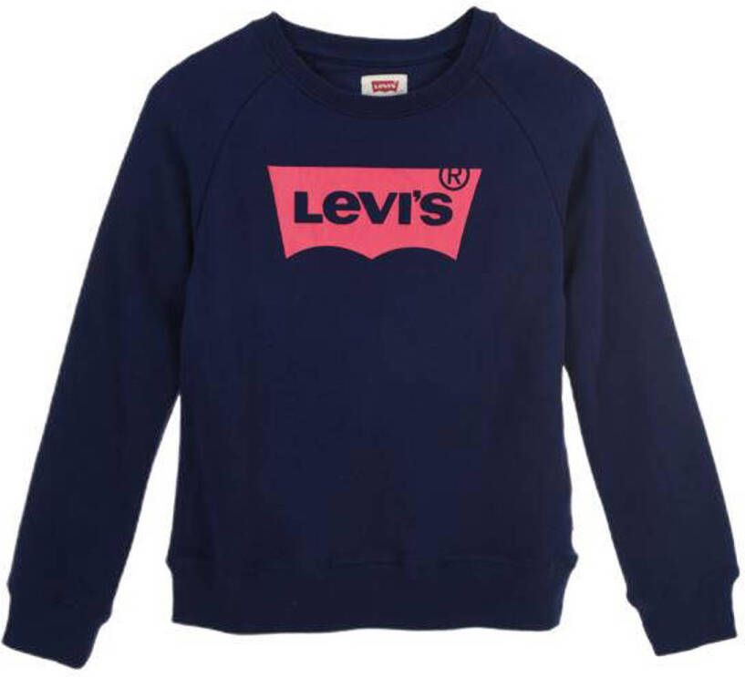 Levi's Kids sweater Batwing met logo donkerblauw