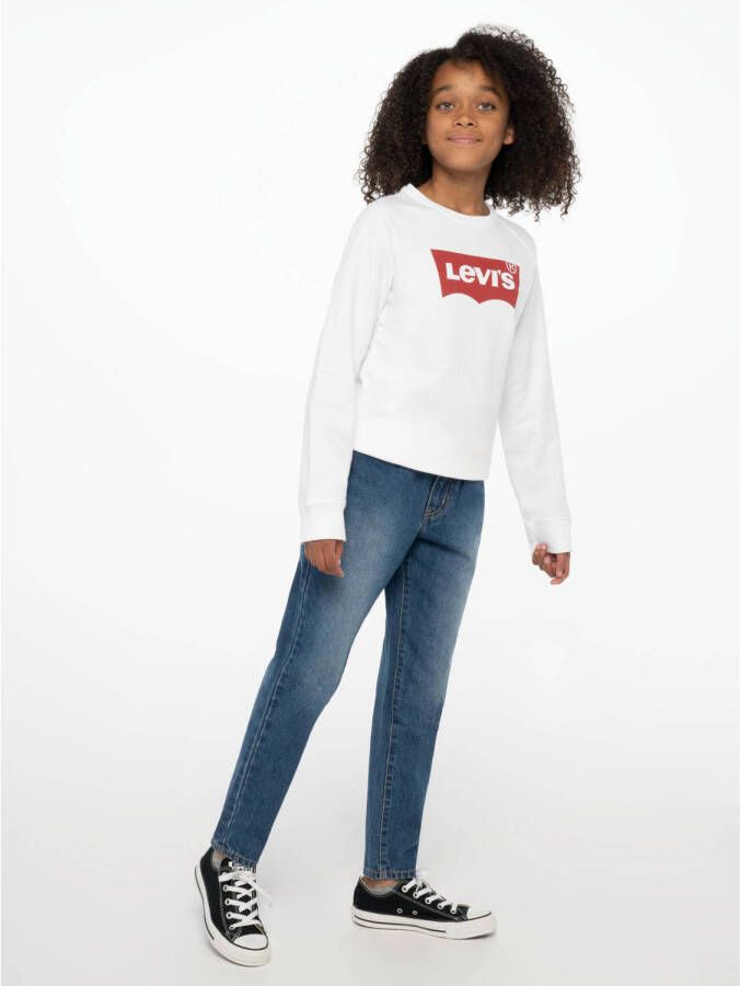 Levis Levi's Kids sweater Key item met logo wit Logo 164 176