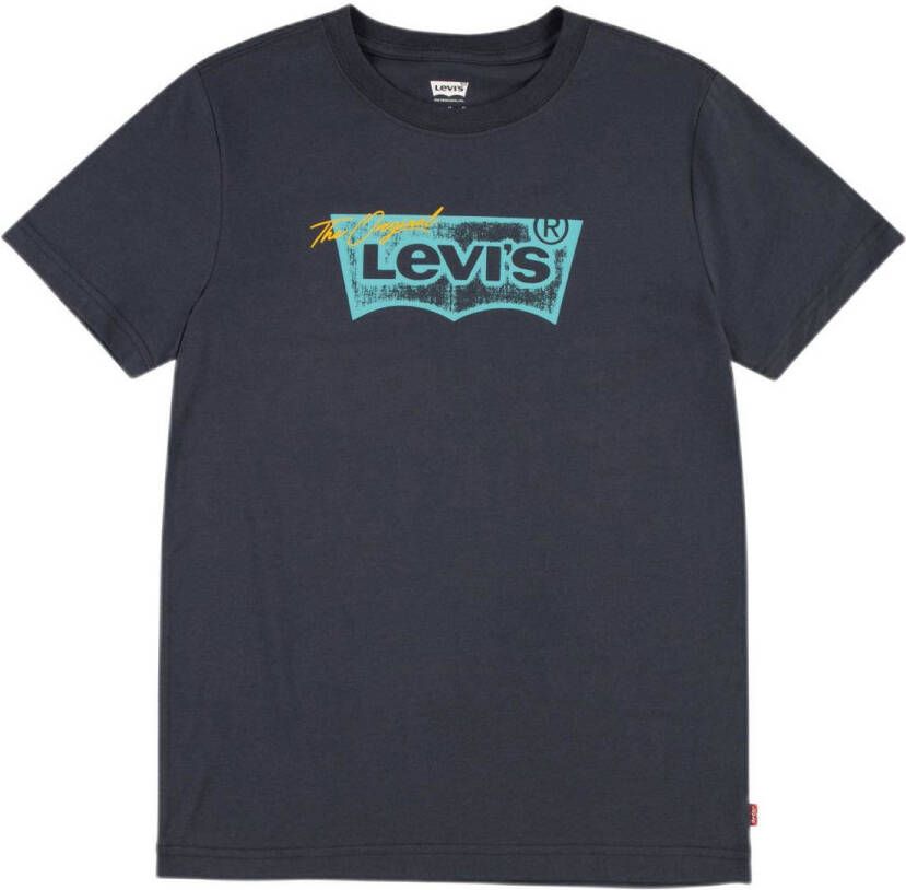 Levi's Kids T-shirt Batwing met logo marine