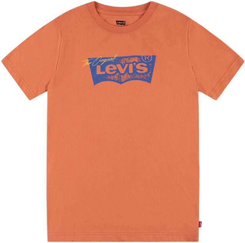 Levi's Kids T-shirt Batwing met logo oranje