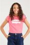 Levis Levi's Kids T-shirt Batwing met logo roze Meisjes Katoen Ronde hals Logo 152 - Thumbnail 1