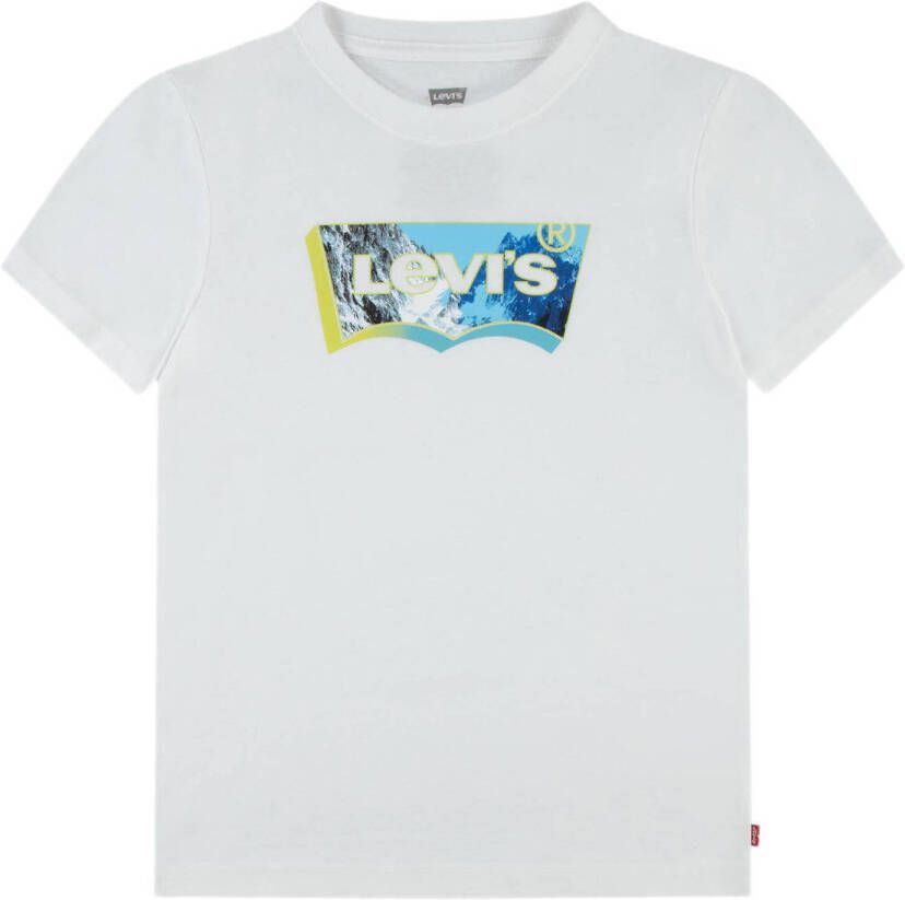 Levi's Kids T-shirt Batwing van biologisch katoen wit