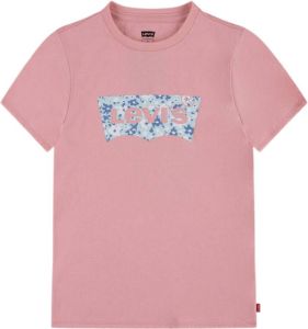 Levi's Kids T-shirt Daisy met logo roze