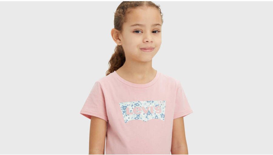 Levi's Kids T-shirt Daisy met logo roze