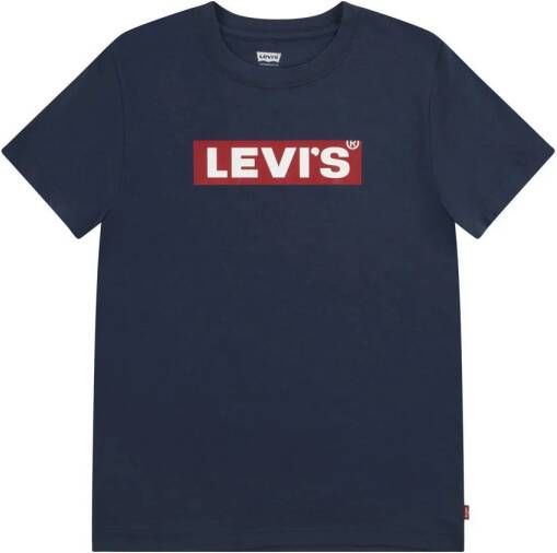 Levis Levi's Kids T-shirt met logo donkerblauw Jongens Katoen Ronde hals Logo 140