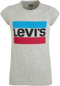 Levi's Kids T-shirt met logo grijs melange roze blauw
