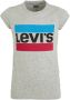 Levis Levi's Kids T-shirt met logo grijs melange roze blauw Meisjes Jersey Ronde hals 158-164 - Thumbnail 1