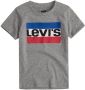 Levis Levi's Kids T-shirt met logo grijs rood blauw Jongens Katoen Ronde hals 104 - Thumbnail 1