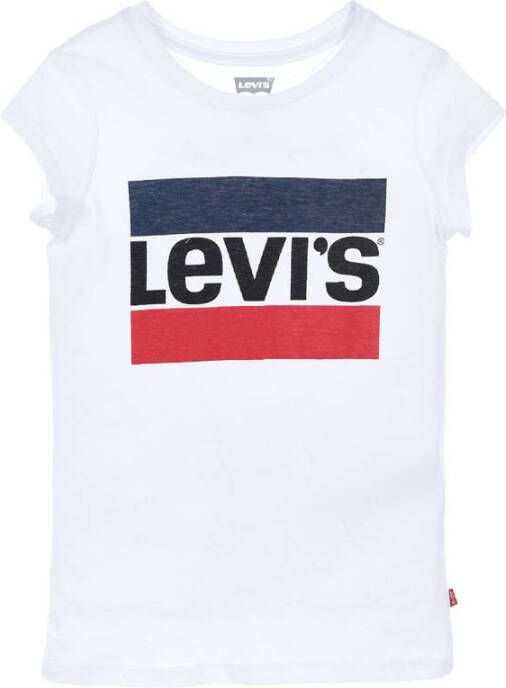 Levi's Kids T-shirt met logo wit rood donkerblauw