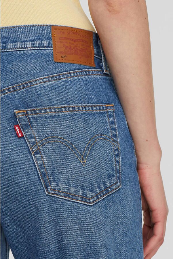 Levi's Straight fit mid rise jeans van katoen model '501' 'Water