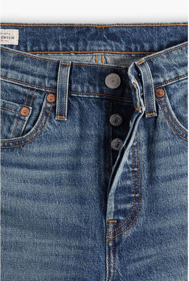 Levi's 501 cropped straight fit jeans medium blue denim