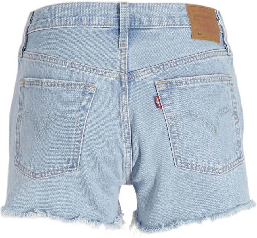 Levi's Blauwe effen dames shorts met ritssluiting en knoopsluiting Blue Dames