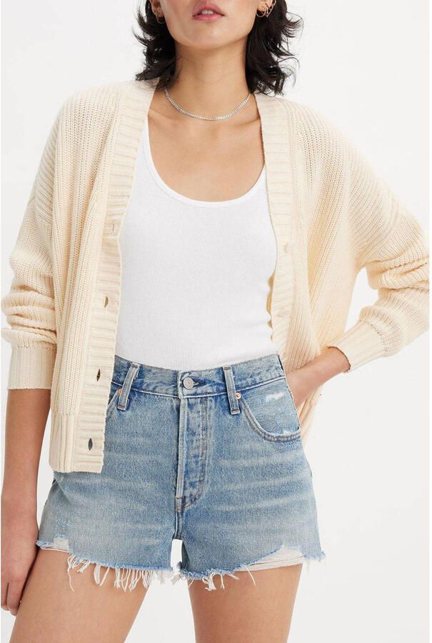 Levi's Korte regular fit jeans in destroyed-look model '501 ORIGINAL'