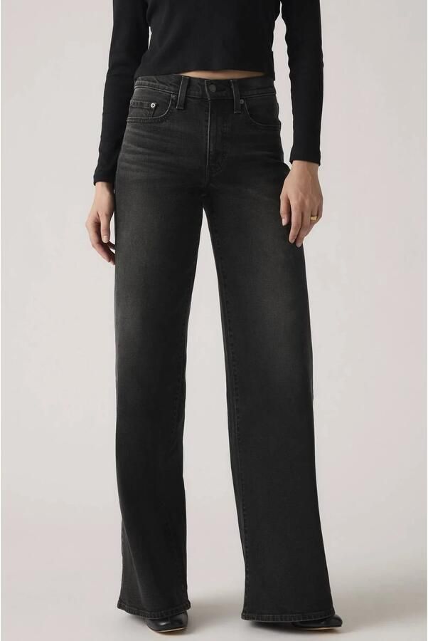 Levi's 728 HR WIDE LEG wide leg jeans black denim