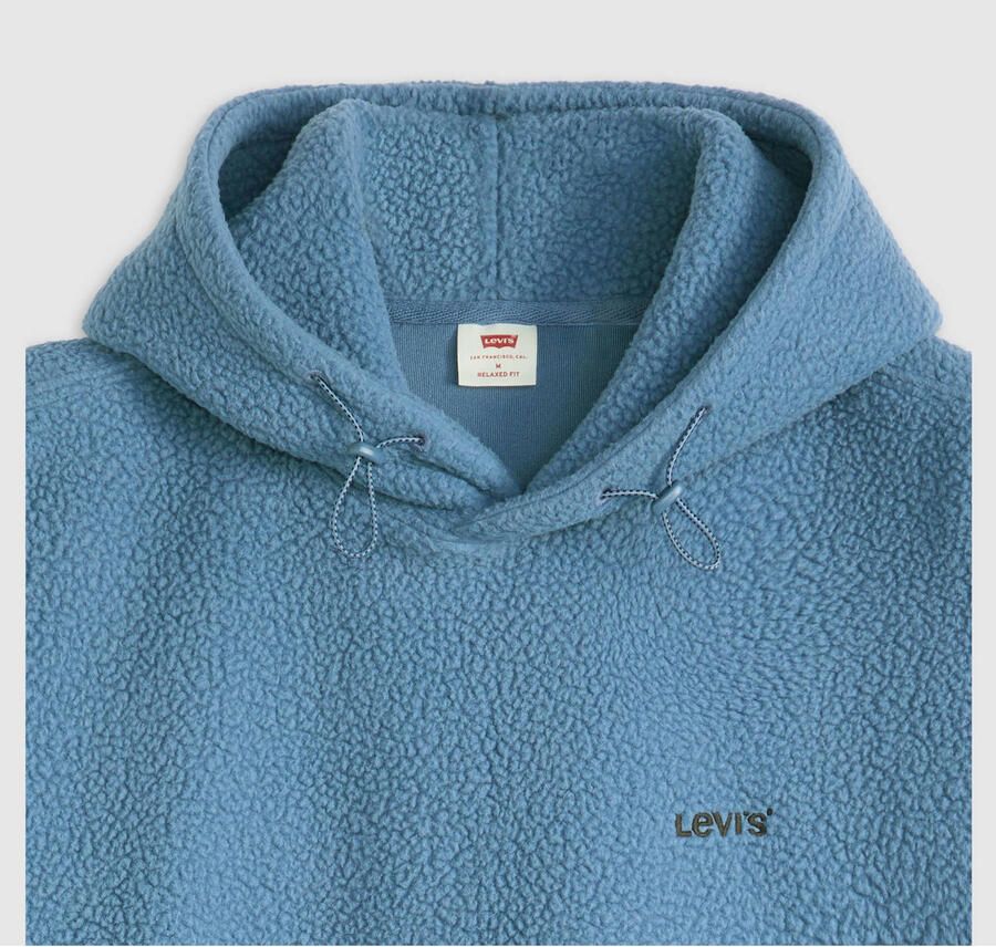 Levi's COZY UP fleece relaxed fit hoodie blauw - Foto 2