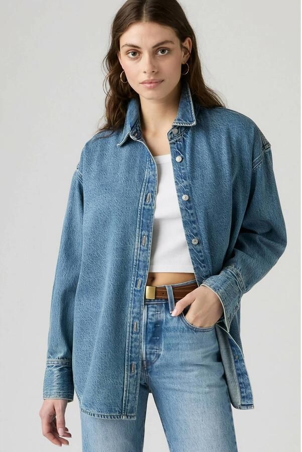 Levi's denim blouse medium blue denim