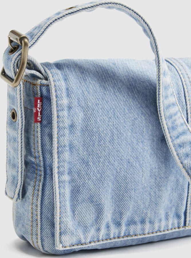 Levi's denim schoudertas Brennan lichtblauw - Foto 3