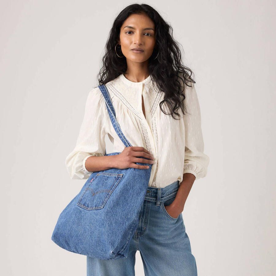 Levi's denim shopper Tote blauw