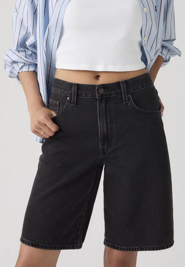 Levi's denim wide leg regular waist short black denim