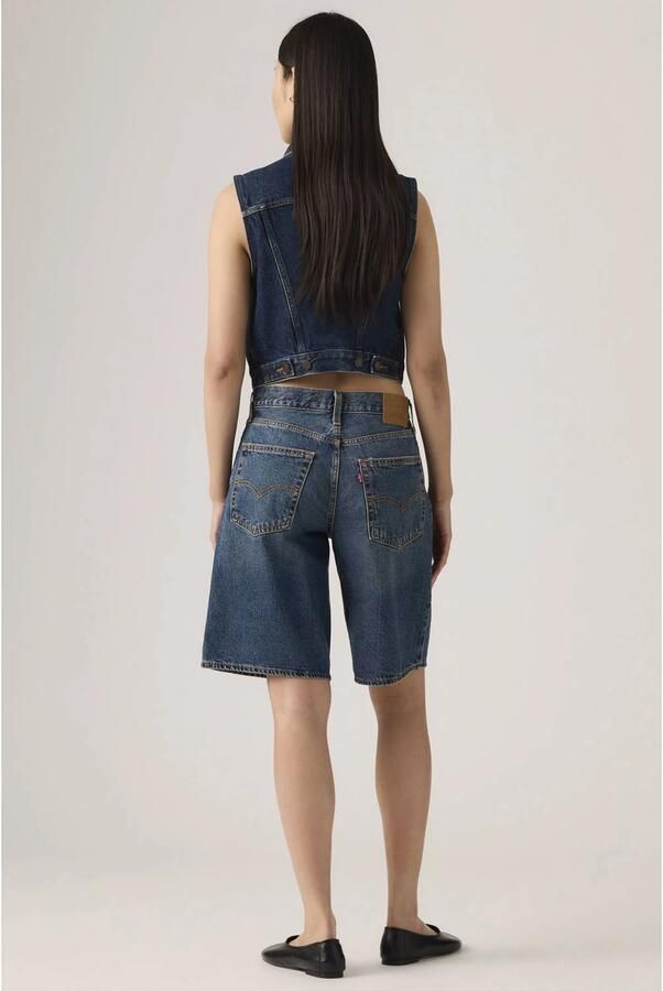 Levi's denim wide leg regular waist short dark blue denim - Foto 2