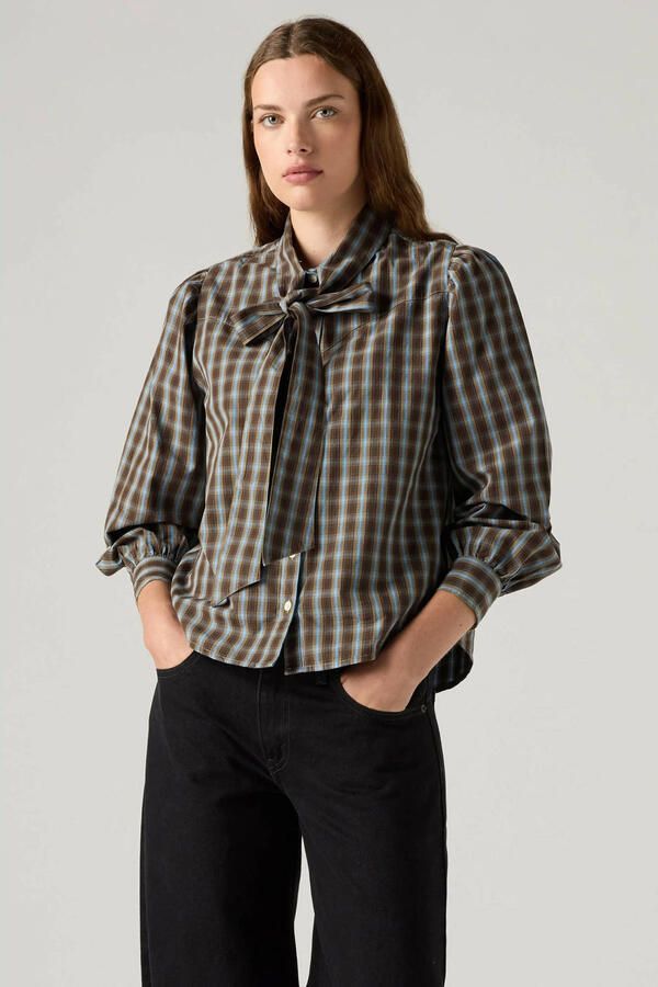 Levi's geruite blouse bruin - Foto 3