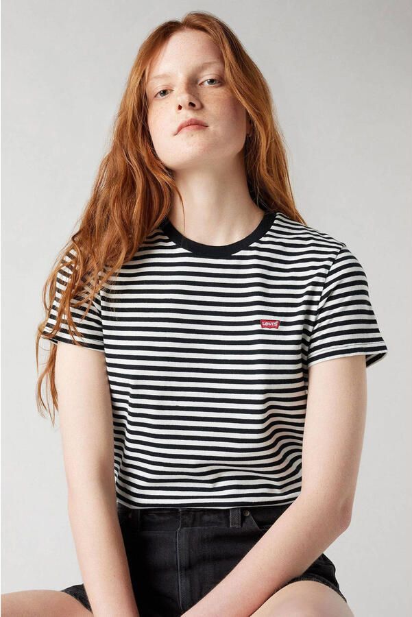 Levi's Gestreept T-shirt met Housemark Logo voor Dames Multicolor Dames