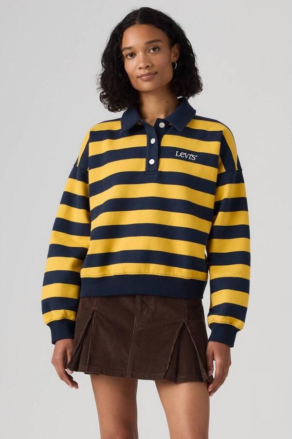 Levi's gestreepte trui blauw geel - Foto 2