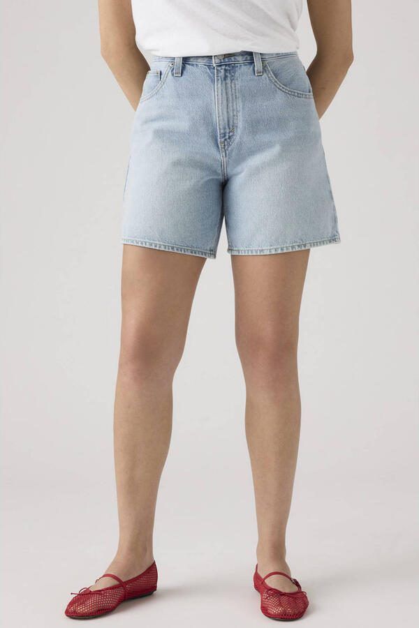 Levi's high waist short light blue denim