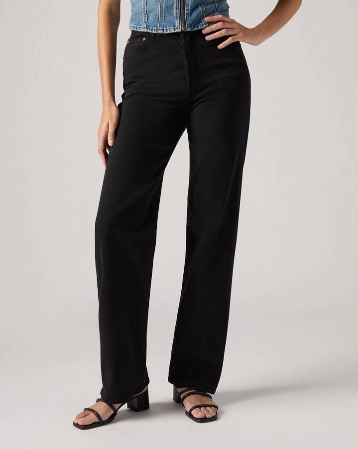 Levi's high waist straight leg jeans Ribcage black denim
