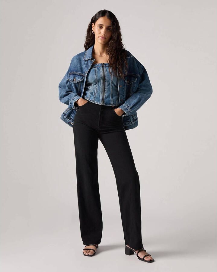 Levi's high waist straight leg jeans Ribcage black denim - Foto 3