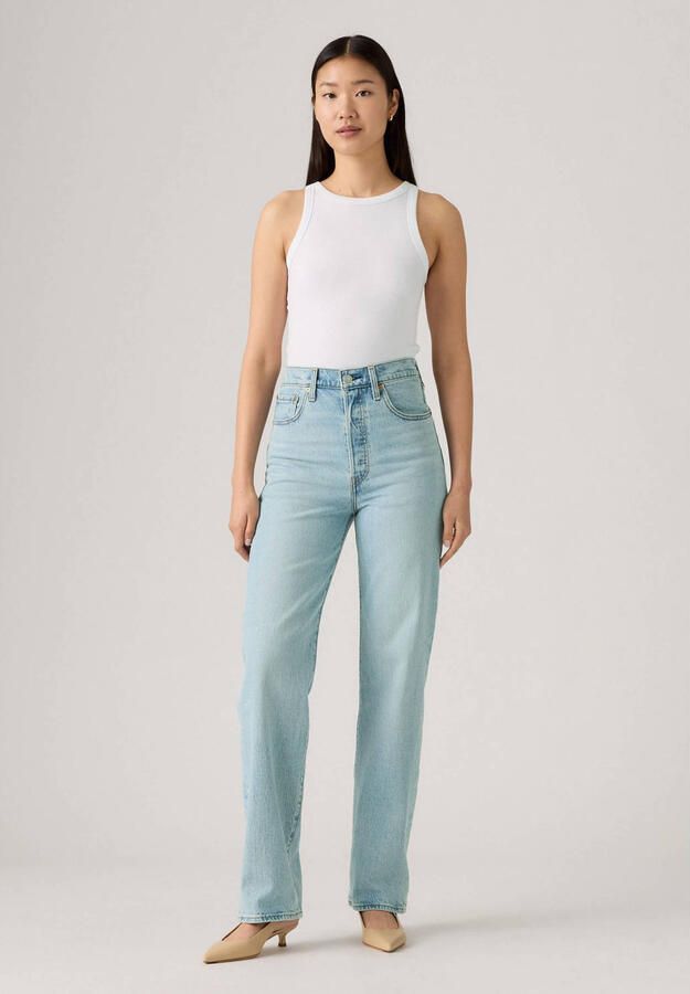 Levi's high waist straight leg jeans Ribcage light blue denim - Foto 7