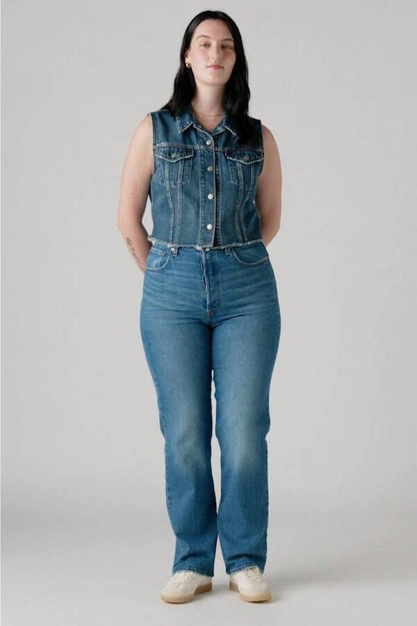 Levi's high waist straight leg jeans Ribcage medium blue denim - Foto 3
