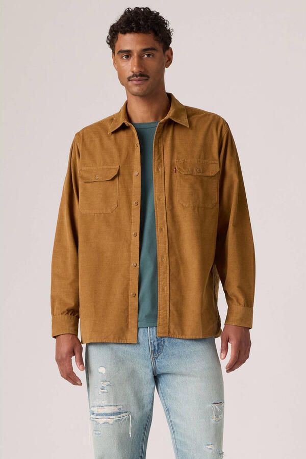 Levi's Jackson regular fit corduroy casual overhemd bruin - Foto 3