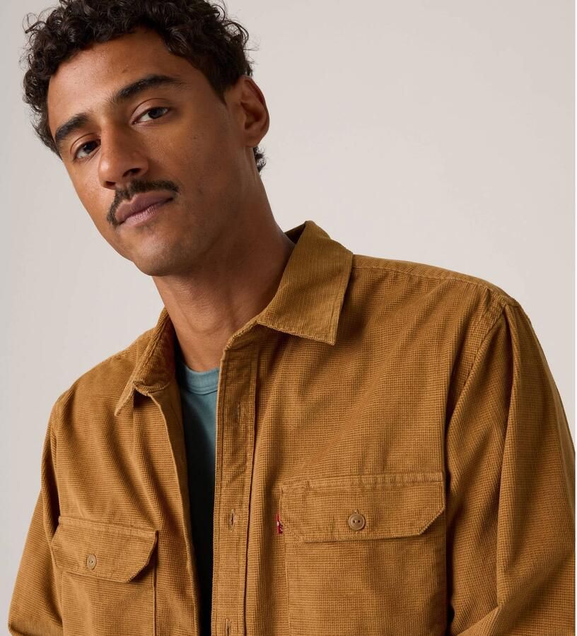 Levi's Jackson regular fit corduroy casual overhemd bruin - Foto 2