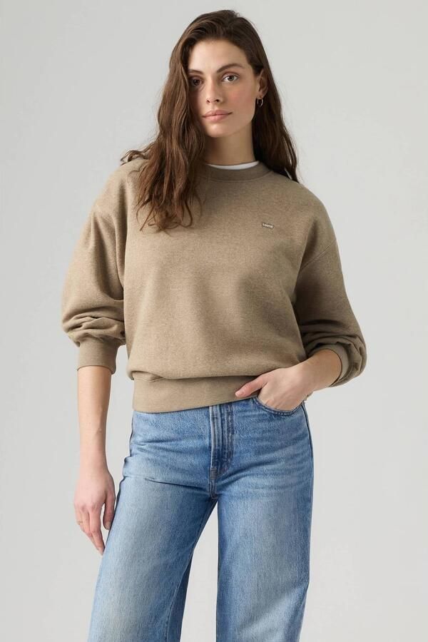 Levi's katoenen sweater met logo taupe - Foto 2
