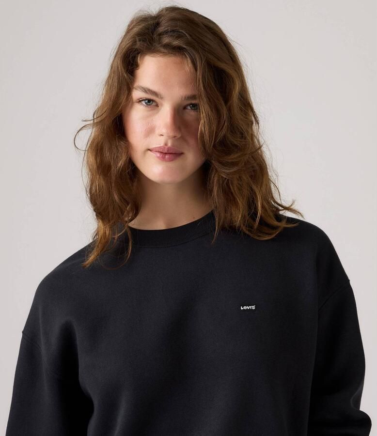 Levi's katoenen sweater met logo zwart