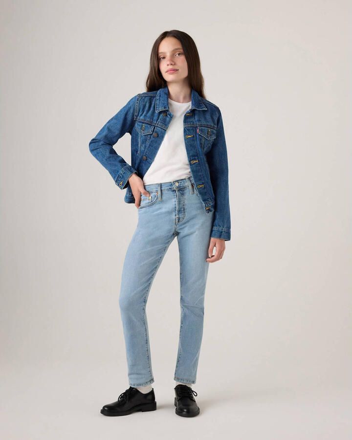 Levis Levi's Kids 501 ORIGINAL regular fit jeans luxor last Blauw Meisjes Stretchdenim 158 - Foto 2