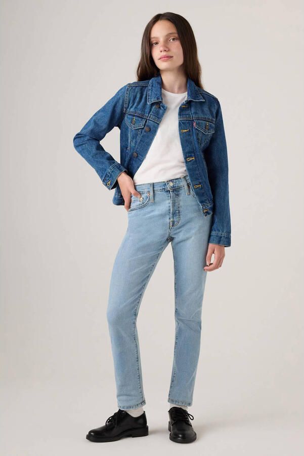 Levis Levi's Kids 501 ORIGINAL regular fit jeans luxor last Blauw Meisjes Stretchdenim 140