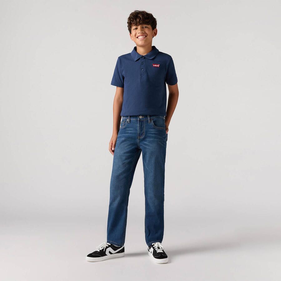 Levis Levi's Kids 502 tapered fit jeans garland Blauw Jongens Stretchdenim Effen 152