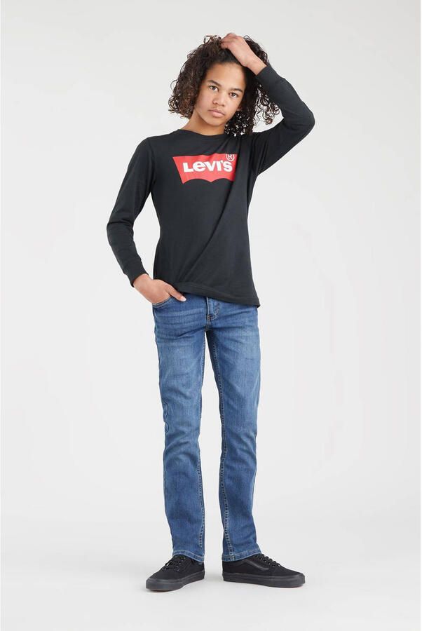 Levis Levi's Kids 511 slim fit jeans yucatan Blauw Jongens Stretchdenim Effen 140 - Foto 3