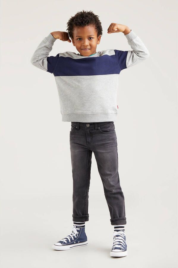 Levis Levi's Kids 512 tapered fit jeans route 66 Zwart Jongens Stretchdenim Effen 140 - Foto 2