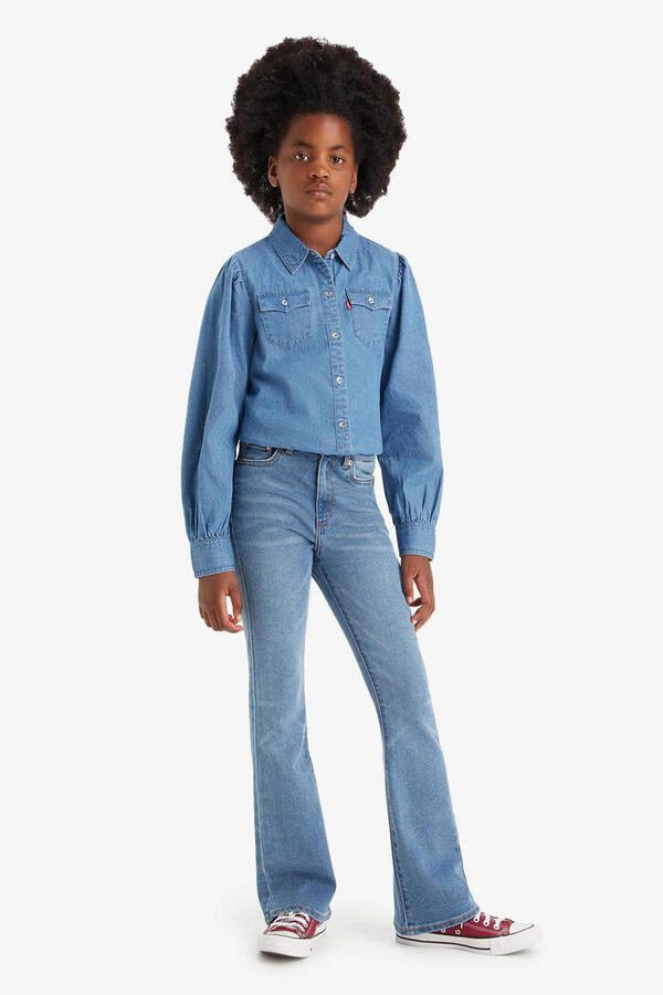 Levis Levi's Kids 726 high waist flared jeans CLEAN GETAWAY Blauw Meisjes Stretchdenim 152