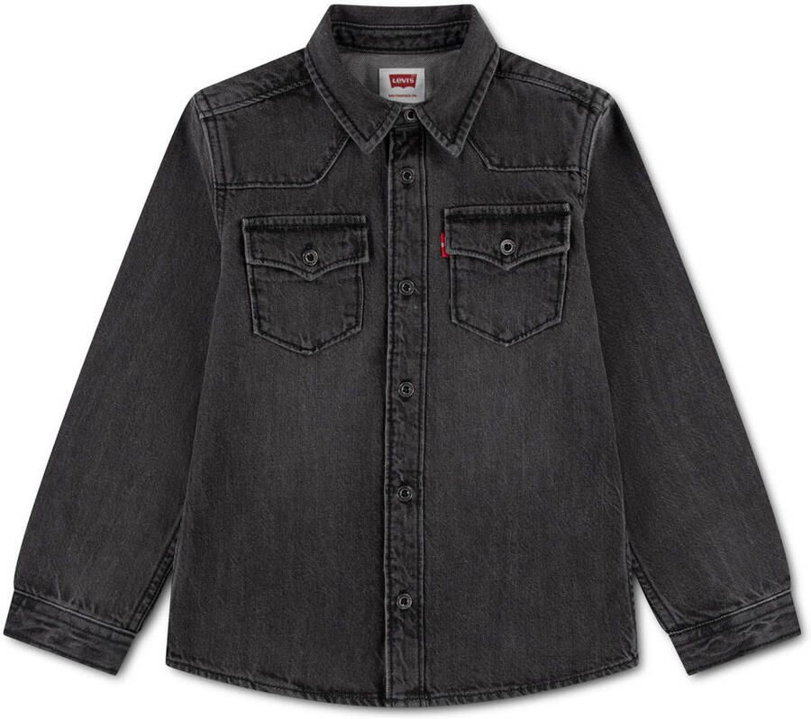 Levi's Kids denim casual overhemd grijs
