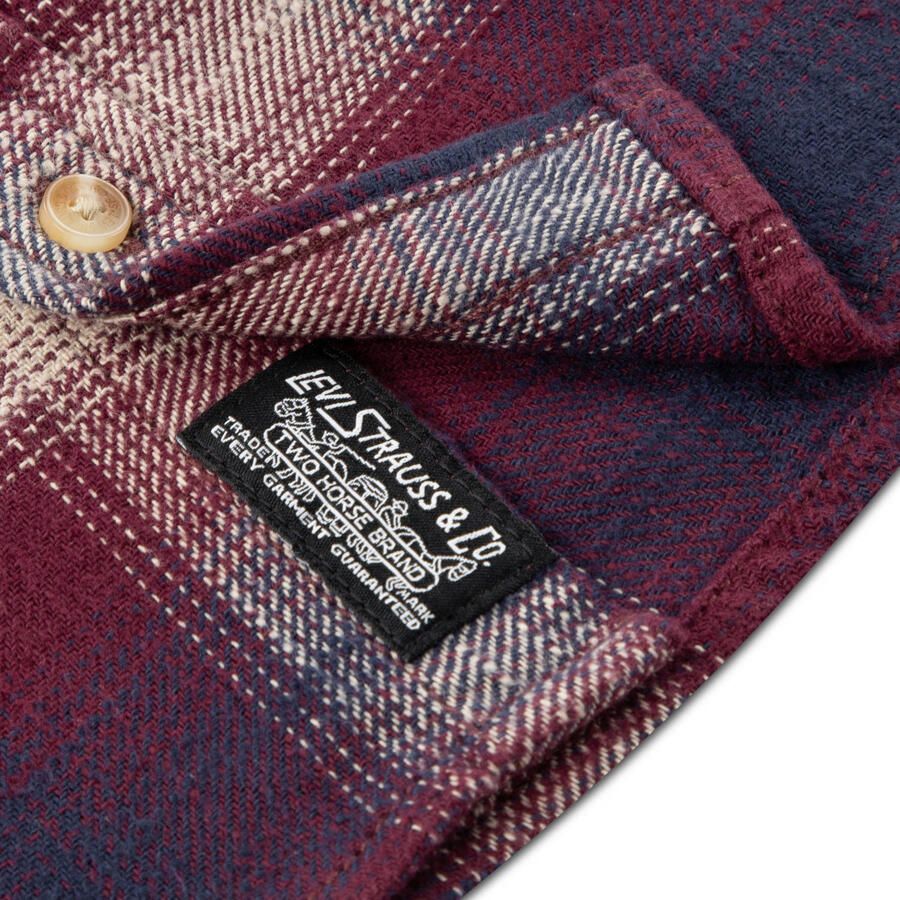 Levi's Kids geruit casual overhemd donkerrood - Foto 2