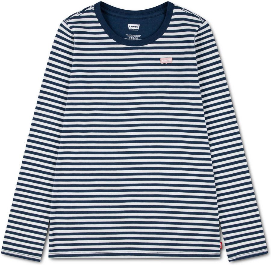 Levi's Kids gestreepte longsleeve donkerblauw
