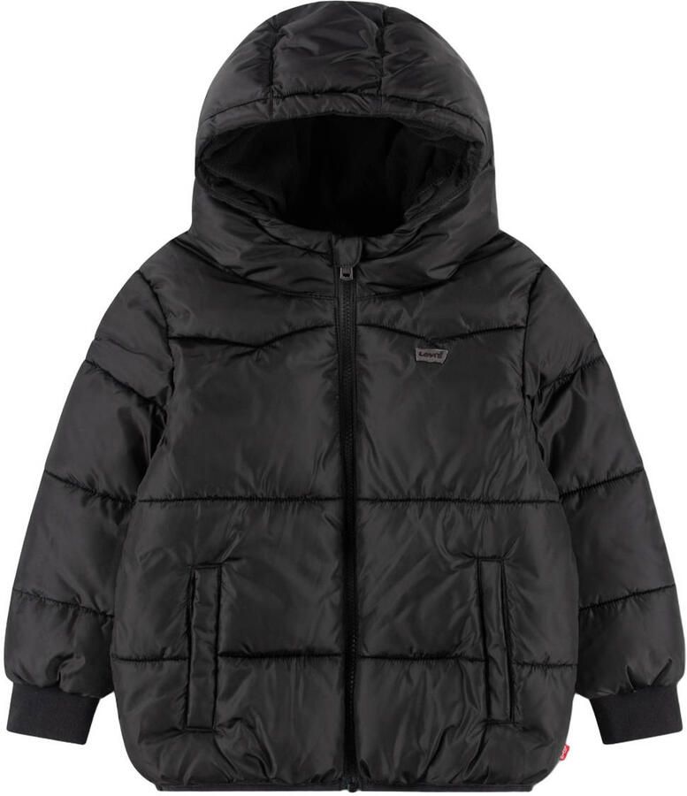 Levi's Kids gewatteerde winterjas met print zwart