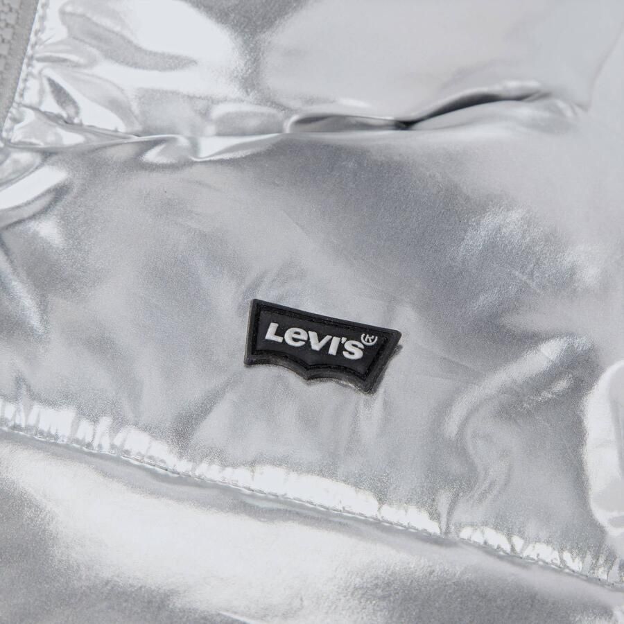 Levi's Kids gewatteerde winterjas zilver Meisjes Polyester Capuchon Effen - Foto 2